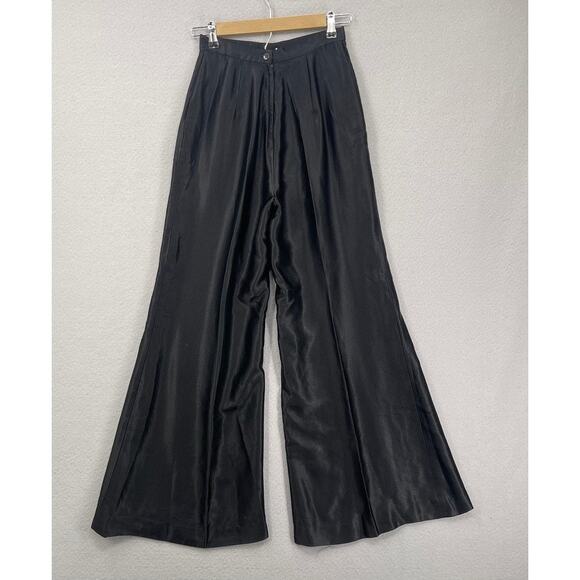 Vintage Union Made Satin Pants Womens 24" Waist Flare Bell Bottom High Waist - Picture 11 of 16